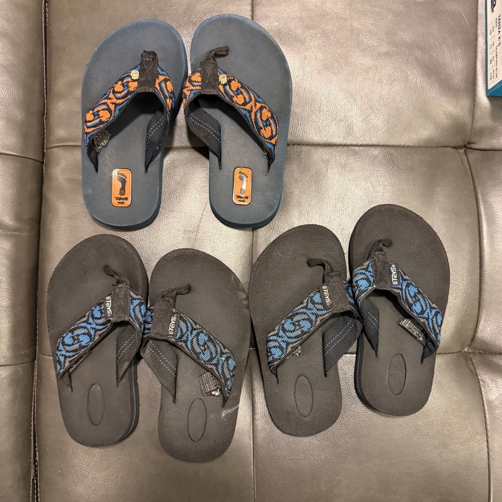Teva Kids Sandals with Blue and Orange 3 pair